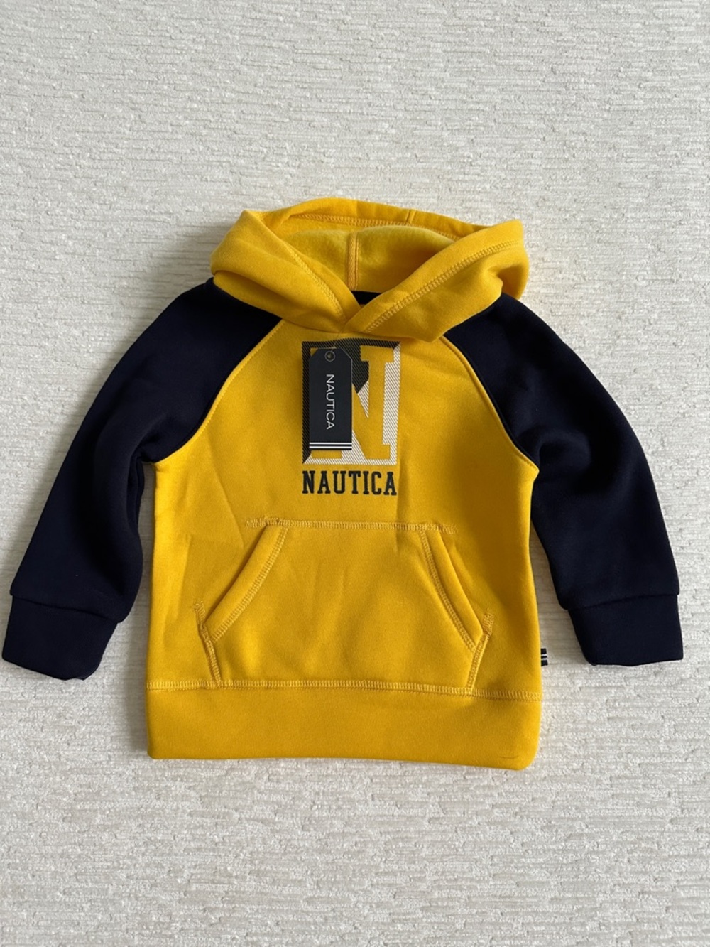 Nautica Yellow and Navy Hooded Pullover for Kids
